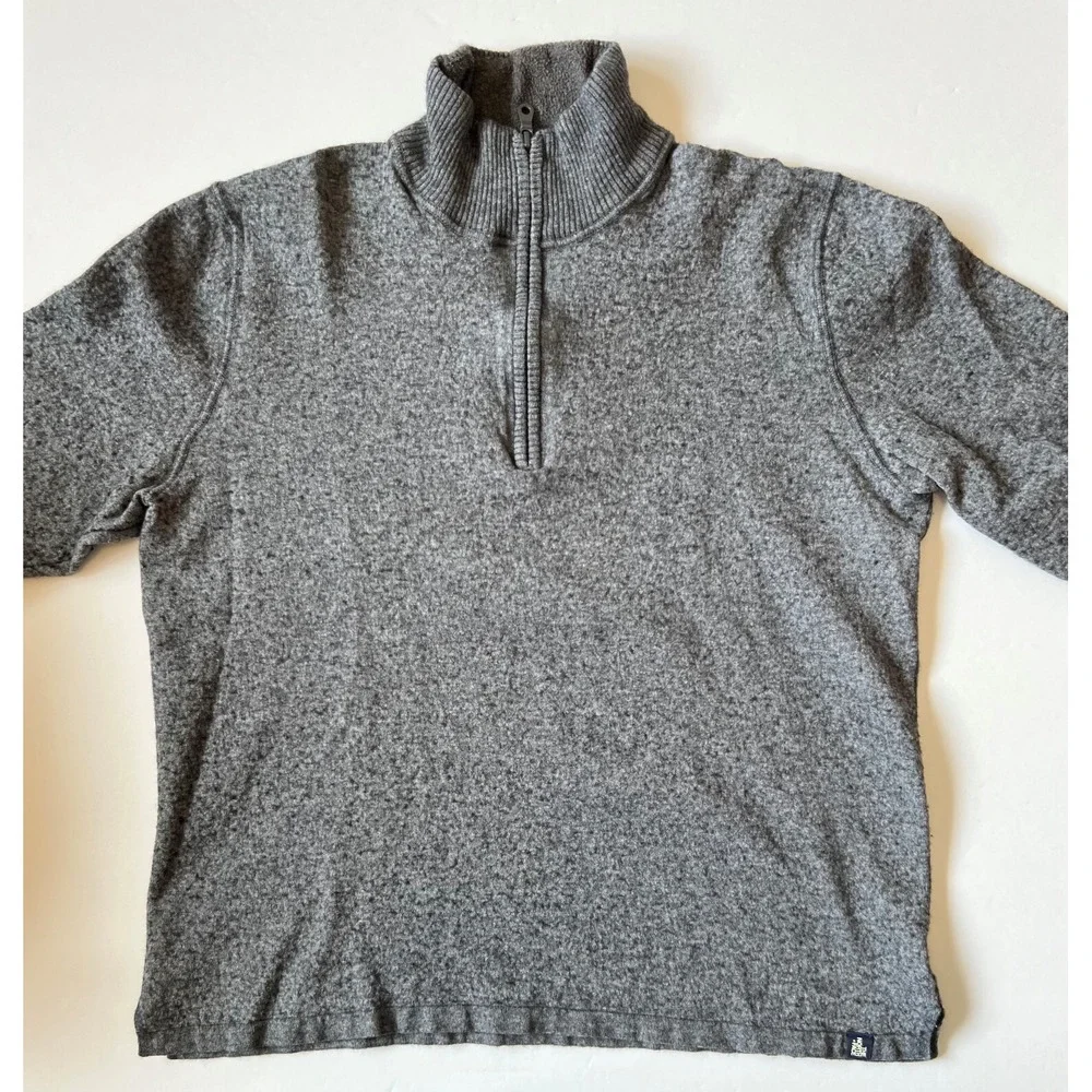 THE NORTH FACE - TNF- Men's Wool Gray 1/4 Zip‎ Pullover Sweater  - Large**